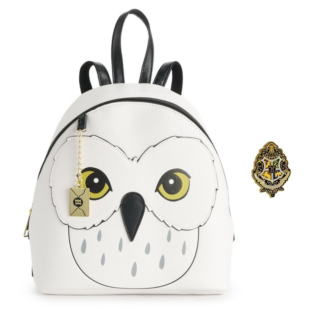 Harry Potter Hedwig Mini Backpack with Hogwarts Crest Collectible Pin Gift Set